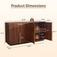 thumbnail image 3 of WIRRYTOR 63" Mid-century Modern Arched Grooved Sideboard Cabinet, 4-Door Buffet Sideboard with Adjustable Shelves, Walnut Storage Credenza TV Stand, 3 of 9