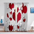 thumbnail image 3 of Hot Pink Love Hearts Sheer Voile Curtain Princess Cute Modern Minimalist Tulle Curtains for Living Room Bedroom Kitchen, 3 of 7