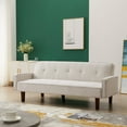 thumbnail image 2 of Segmart Modern Wood Futon Convertible Reclining Sofa Bed, Beige, 2 of 10