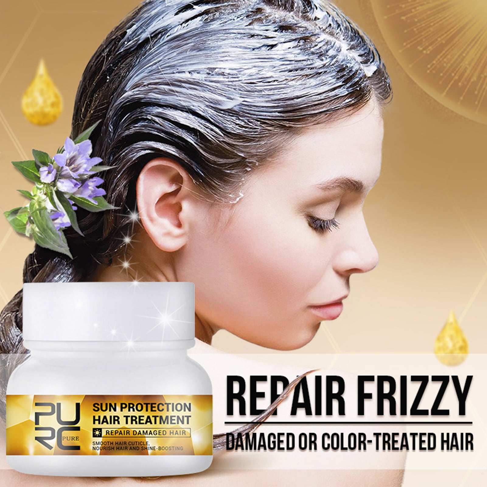 Hopeup 60ML Scalp Conditioner Easy to Apply Reduce Split Ends Portable Sun Protection Hair Masque Treatment for Daily Use Hopeup 60ML Scalp Conditioner Easy to Apply Reduce Split Ends Portable Sun Protection Hair Masque Treatment for Daily Use