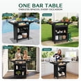 thumbnail image 4 of SERWALL Outdoor Bar Table with Storage Shelves, HDPE Bar Height Table, Patio Bar Table for Poolside, Garden, Backyard, Black, 4 of 12
