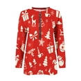 thumbnail image 4 of Pntutb, camiseta informal de manga larga con cuello en V de Navidad para mujer, blusa holgada con estampado de otoño, tops con cremallera Pntutb Pntutb-2422, 4 of 5