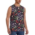 thumbnail image 2 of Uemuo Snakes And Snake Fruit Pattern Men's Sleeveless T-Shirt,Muscle Athletic Tank Top, Moisture-wicking Quick-dry Breathable Classic Tee Top for Gym Run Outdoor Sports-Large, 2 of 8