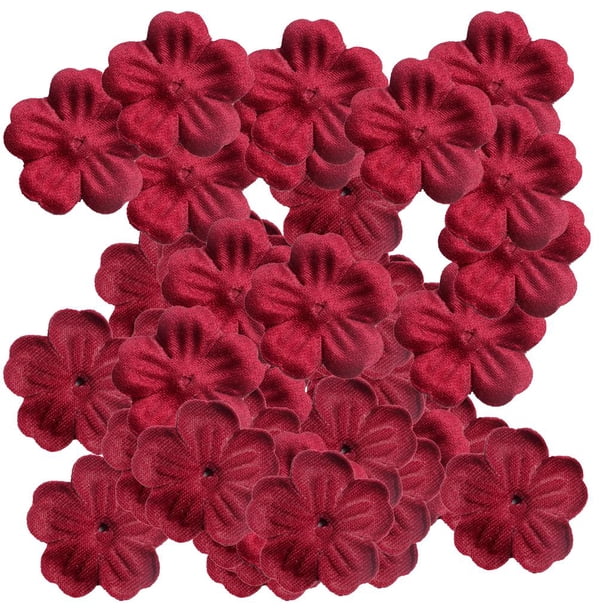 100 piezas de pétalos de flores artificiales de seda de tela satinada para fiestas, hogar y bodas. Rojo oscuro