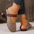 thumbnail image 6 of FRSASU Women's Fashionable Suede Mary Jane Ballet Flats with Strap, Casual Comfortable Breathable Square Toe Walking Shoes Gray, 6 of 9