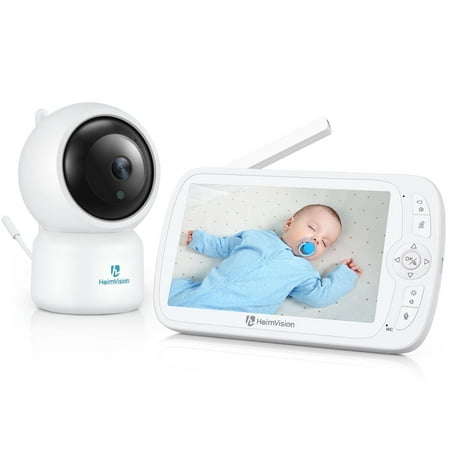 HeimVision Video Baby Monitor with Camera and Audio, 1080P 5" LCD Screen, Night Vision, 360° PTZ Remote, Recording & Playbacking
