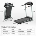 thumbnail image 2 of SLOK 2.5HP Folding Treadmill, 7.5MPH Running Machine with 12 Programs & LCD Display, Compact Exercise Equipment for Home Gym, Grey, 2 of 7