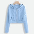 thumbnail image 2 of Yigetop Women's Casual Long Sleeve Hoodie Sweatshirt Lightweight Soft Cozy Loose Fit Tops for Fall Winter Daily Wear Light blue S, 2 of 5