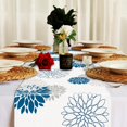 Spring Table Runner 108 Blue Gray Table Runner 13x108 inches, 13 x 108 inch, Dahlia Pinnata ...