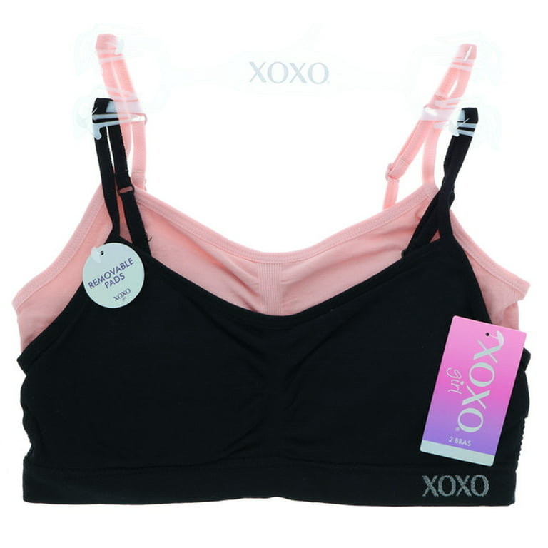 Buy XOXO xoxp 2 pack seamless cross back sport brasblack and pink
