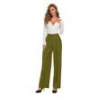 thumbnail image 2 of Pantalones anchos FUNYYZO pantalones de negocios de cintura alta para mujer, 2 of 6