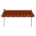 thumbnail image 4 of vidaXL Manual Retractable Awning with LED 137.8" Orange and Brown, 4 of 6