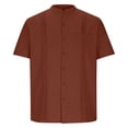 thumbnail image 5 of Men’s Short Sleeve Cotton Linen Shirt Summer Beach Casual Top, 5 of 9