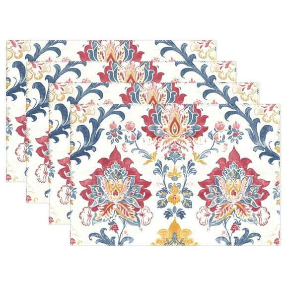 Totem Floral Vintage 12×18 inch Placemats Heat Resistant Washable Foldable Rectangular Placemats Set Decoration Indoor Outdoor for Kitchen Dining Table 1PC