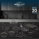 thumbnail image 2 of Batería de Cocina Jade Black 20 Piezas Negro Recubrimiento de Polvo de Jade Base Full Induction, 2 of 8