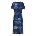 thumbnail image 5 of LOVZFMLL Summer Dresses for Women Short Sleeve A-Line Maxi Dresses Casual Floral Boho T-Shirt Dresses Flowy Beach Sundresses with Pockets Navy A XL, 5 of 5