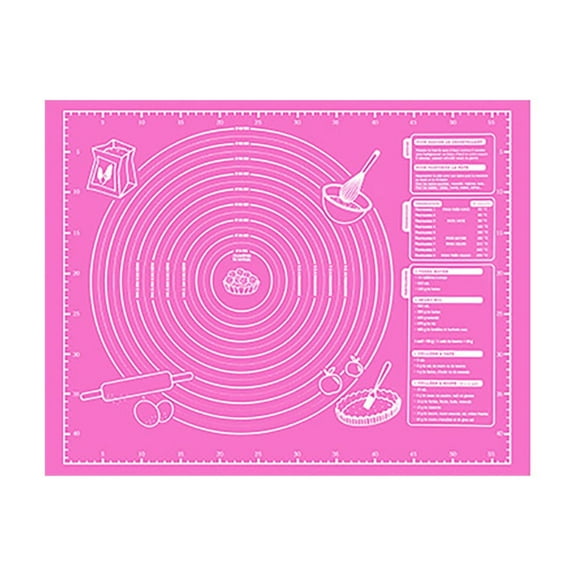 Extra Large Baking Mat With Measurements Non Stick Eva Baking Mat For Rolling Dough Non Eva Baking Kitchen Countertop Mat (Fuchsia Background White Letters). Bakeware Home Decor
