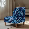 thumbnail image 5 of HELLHERO Non Slip Armless Accent Chair Protector for Hotel, Stain Protection Armless Accent Chair Cover, Blue Palm Leaf Print, 5 of 8