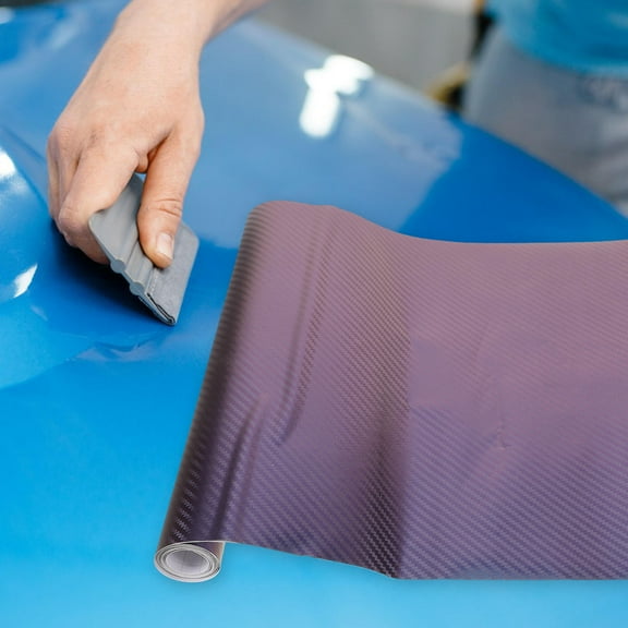 WASHWEPE 1 Roll Carbon Fiber Vinyl Wrap for Motorcycles with 3D Carbon Fiber Design Blue to Purple 59.74X11.79X11.79in