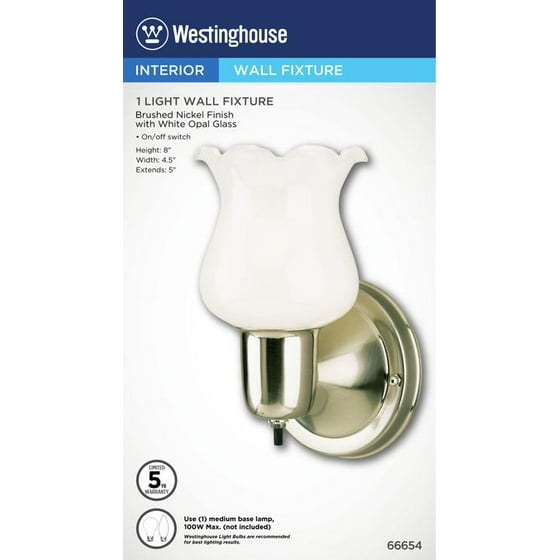 Westinghouse 6665400 8 X 4 5 Brushed Nickel Interior Wall Fixture Westinghouse 6665400 8 X 4 5 Brushed Nickel Interior Wall Fixture Com