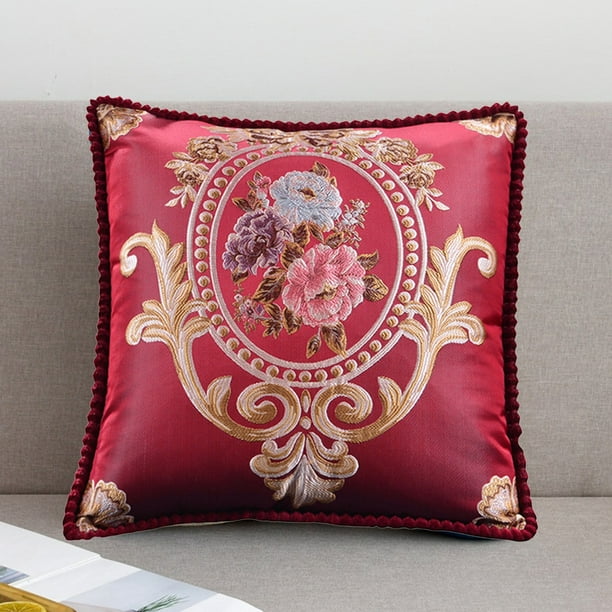 Paquete de 48 cm de ancho y 19 pulgadas de ancho con estampado floral europeo para sofá, coche, dormitorio, respaldo, fundas de almohada, funda de cojín.