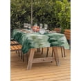 thumbnail image 3 of Outdoor Tablecloth with Umbrella Hole for Patio/Picnic/Party/Camping, Green Forest Waterproof Table Cloth Rectangle Table Cover Washable, Green Ombre Trees Abstract Art (60"x 84"), 3 of 8