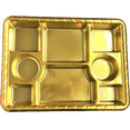 thumbnail image 1 of Royal Collection Gold Square 8 Plastic Compartment Plate, 1 of 2