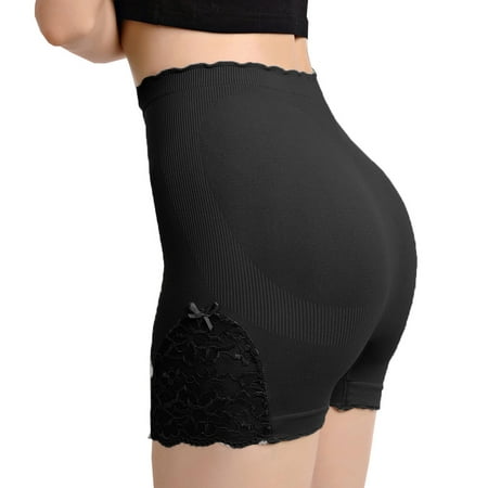Clearance Sales Today! Joau Womens Lace Ribbed Seamless Shaping Boyshorts Mid Waist Butt Lifting Panties Tummy Control Underwear Slimming Shapewear Girdle Panty