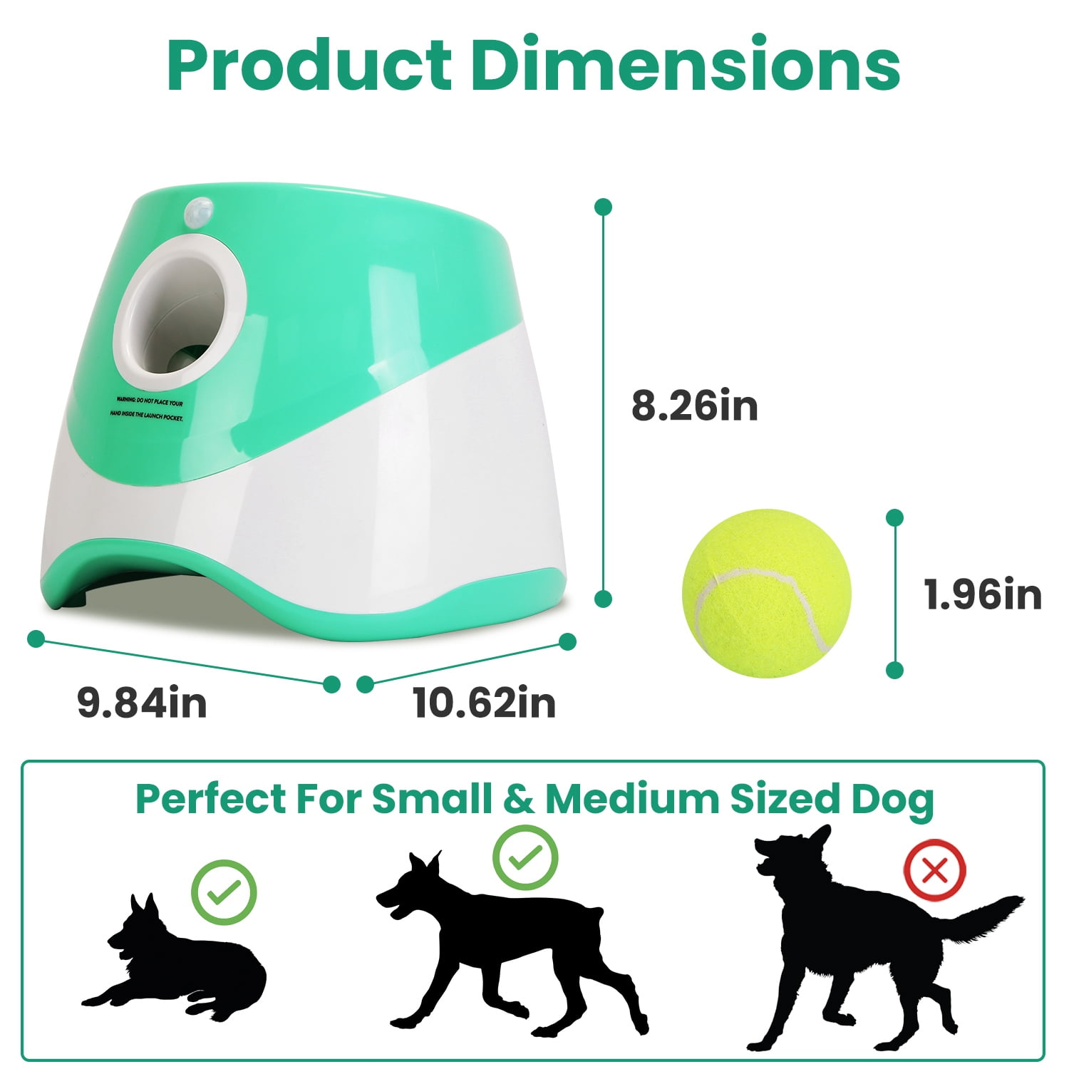 Imountek Automatic Dog Ball Launcher, 3 Adjustable Distances Interactive Dog Ball Thrower Fetch Machine with 6 Tennis Balls