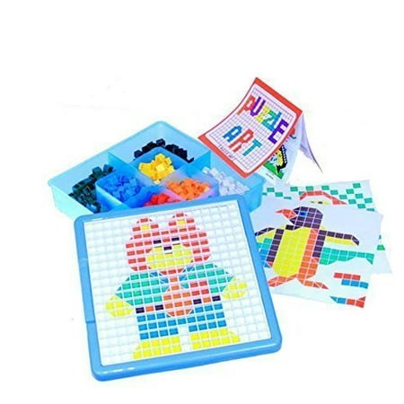 Jig Saw Puzzle Mounting Kit Mosaic Puzzle Kit Jigsaw Educational Puzzle for Kids, Contains 490 Pieces in 7 Different Colors ()