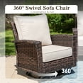 thumbnail image 6 of Sophia & William 3 Pieces Patio Chairs Set with Side Table Wicker Outdoor Bistro Set, Beige, 6 of 9