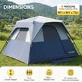 thumbnail image 4 of EVER ADVANCED 6 Person Blackout Camping Tent, Instant Family Tents, 60 s Quick Setup, Water-Resistant, Gray, 4 of 8
