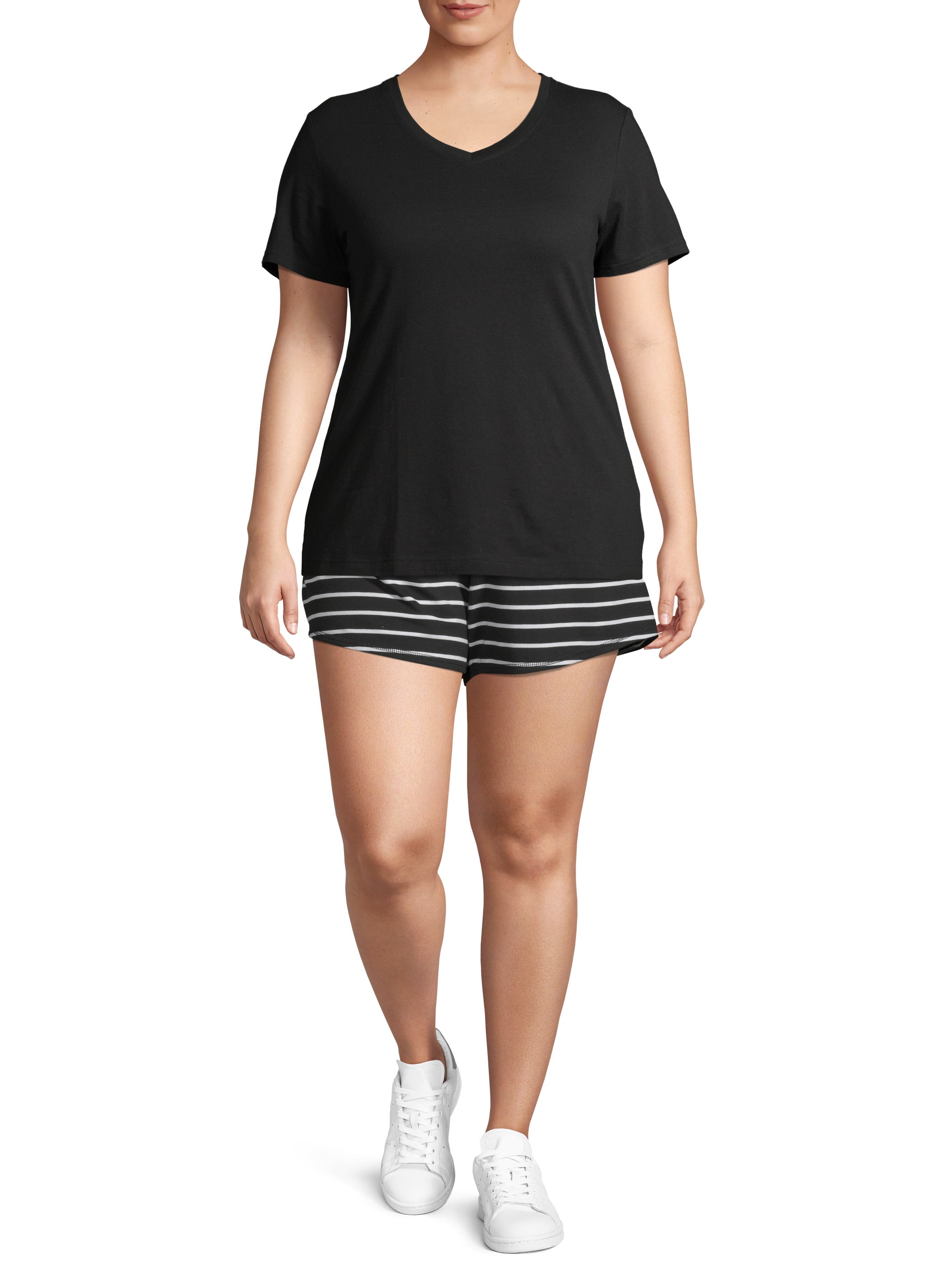 Athletic Works Women's Plus Size Core V-Neck Short Sleeve T-Shirt