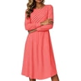 thumbnail image 4 of Omexry Cute Summer Dresses Women's Fashion And Leisure Splicing Long Sleeve Round Neck Loose And Comfortable Dress, 4 of 7