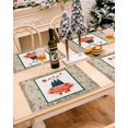 thumbnail image 5 of Christmas Placemats Set of 6 Xmas Tree Reindeer Santa Claus Christmas Placemats for Dining Table Berry Bell Table Mat Winter Holiday Home Party Kitchen Table Decorations, 5 of 6