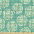 thumbnail image 2 of Ambesonne Floral Fabric by the Yard Upholstery, Abstract Modern Foliage, 2 Yards, Turquoise and Cream, 2 of 5