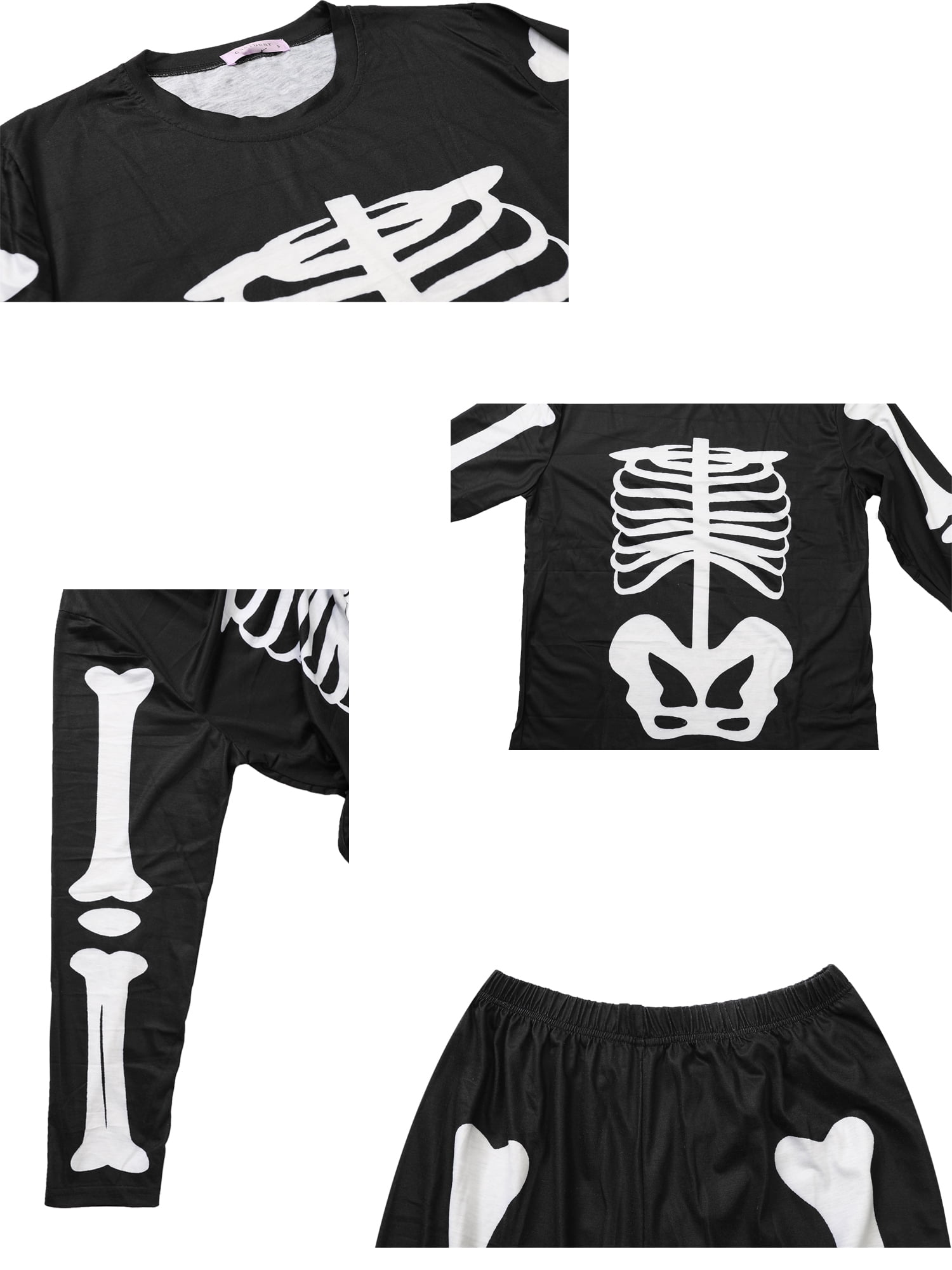 Unique Bargains Womens Family Pajama Set Halloween Long Sleeve Sleepwear Party Pj Sets S Black Women