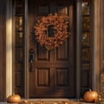 thumbnail image 6 of YAMB Orange Artificial Plant Wreath, 11.8" Multicolor Weatherproof Hanging Fall Rattan Garland, Reusable Faux Foliage Decor for Thanksgiving Indoor Outdoor Seasonal Home Layout, 6 of 6