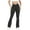 Black, variant on Great discounts！Women High Cross Waist Pants Casual Solid Flare Legging Sports Workout Trousers Full Length Capri Pant,Gray,X-Large