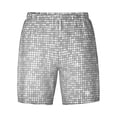 thumbnail image 4 of Lsque Mens Swim Trunks Silver Mosaic Pattern - Bathing Suit Compression Liner - Beach Swim Shorts Swimwear - (S-3XL) - Stretch Quick Dry -X-Large, 4 of 9
