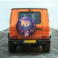 thumbnail image 6 of Goofa Taxi Colorful Town Pattern Universal Tire Cover for Jeep, SUV, Truck, and Trailer – Waterproof, UV-Resistant,Easy to Install, Fits 14"-17" Tires-16 inch, 6 of 6
