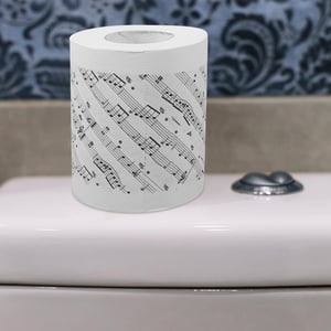 CTIRCHIU Soft blanc Toilette Tissu Roll avec des notes de musique Pattern pour une utilisation confortable salle de bains