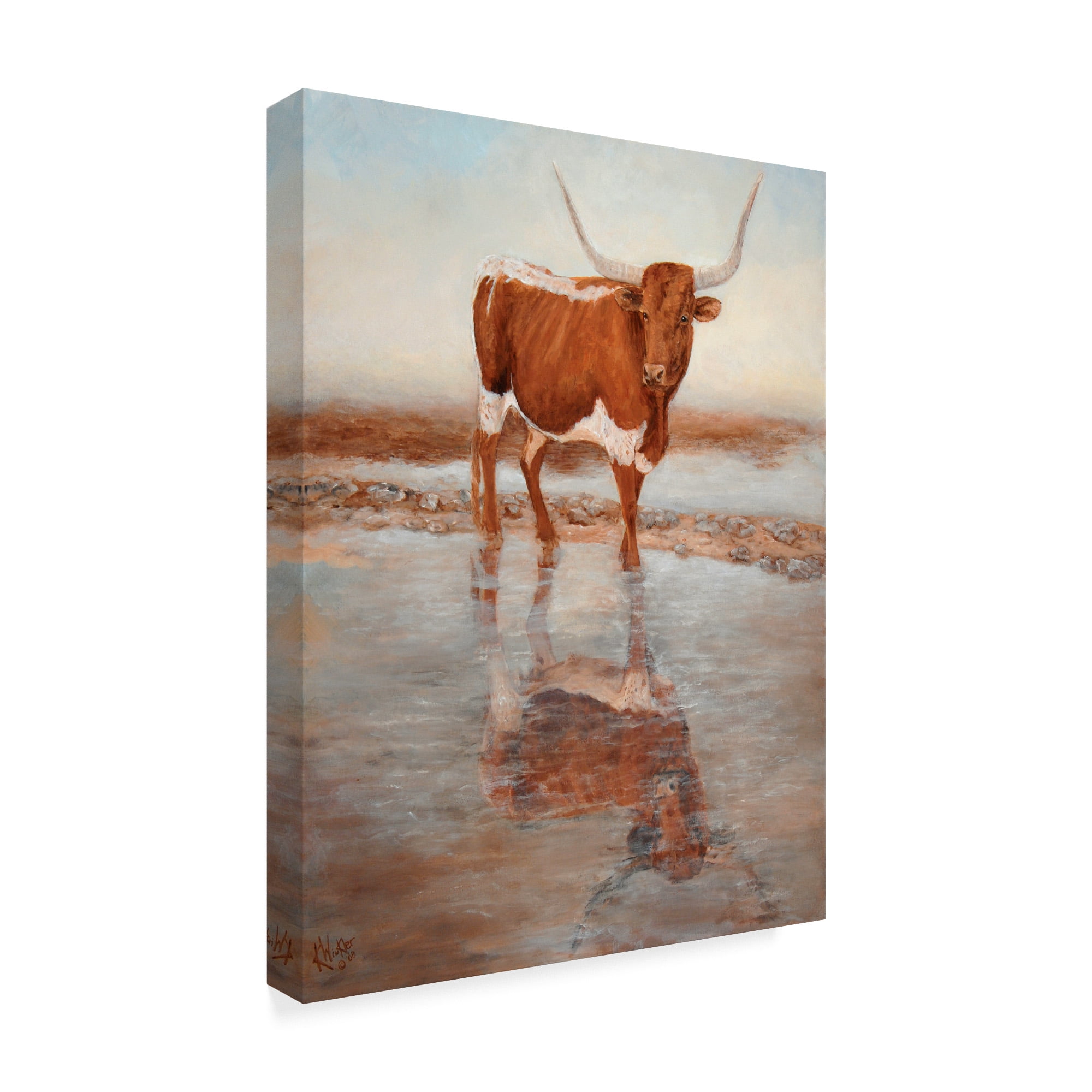 Trademark Fine Art 'Looking Glass Longhorn' Canvas Art by Kathy Winkler