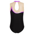 thumbnail image 2 of Sinleey Kids Girls Sleeveless Mesh Splice Ballet Dance Leotard Striped Gym Training Bodysuit Unitard Purple 8, 2 of 5