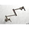 thumbnail image 4 of Kingston Brass KS4108CML Manhattan Two-Handle 1-Hole Wall Mount Pot Filler Faucet in Brushed Nickel, 4 of 8