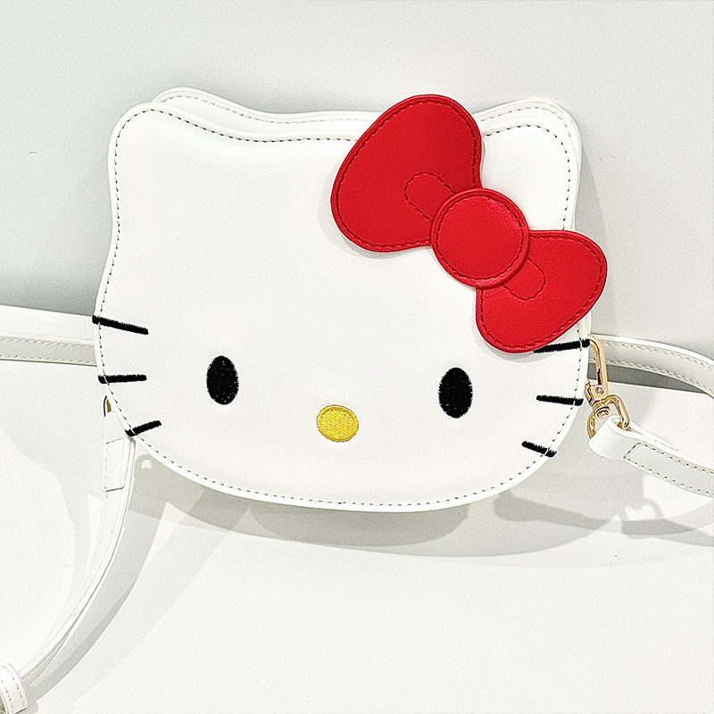 Sac Hello Kitty Bandoulière Fille - 2 Poches Zippées - Sangle Réglable - Cadeau Idéal