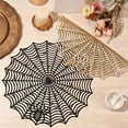 thumbnail image 5 of 15 Inch Halloween Round Placemat, Hollow Out Decorative Table Mat, Black Spider Web Style Table Centerpiece for Halloween Dinner Party, Kitchen Dining Table, Bar, Cafe and Holiday Home Decor, 5 of 8