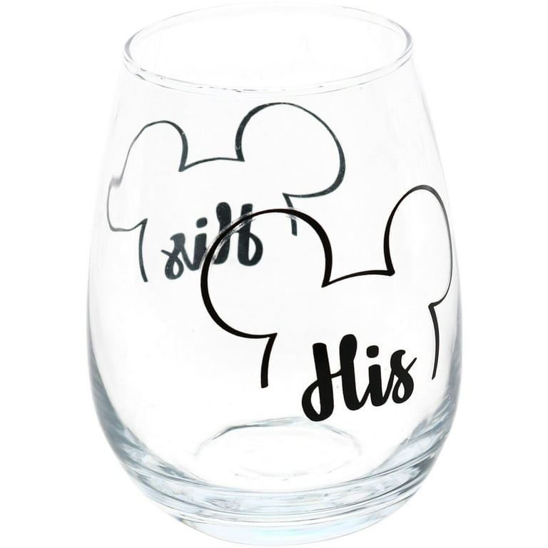 Mickey Mouse Mickey & Minnie His & Hers Stemless Wine Glass Set