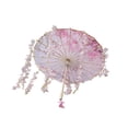 thumbnail image 1 of Paraguas chino-japonés de papel aceitado, hecho a mano, 81,3 cm, paraguas clásico de danza Flor rosa, 1 of 9