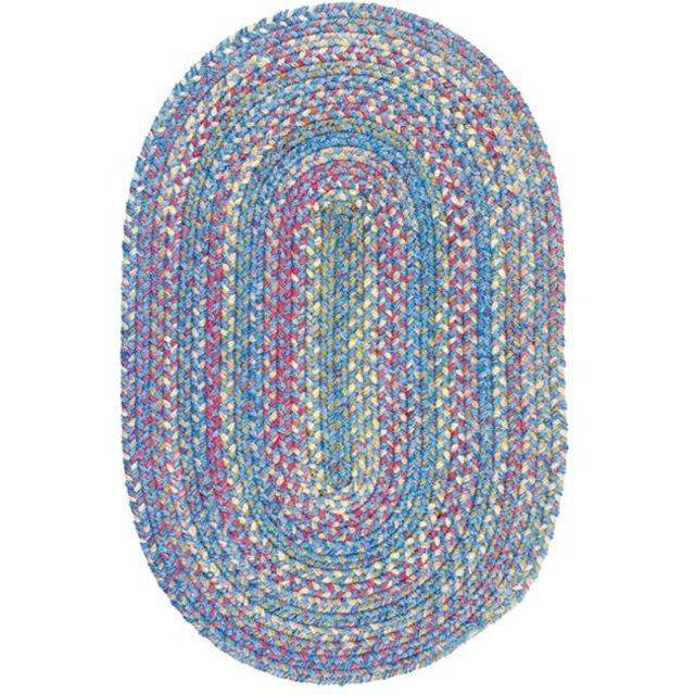 Botanical Isle BI50R096X096 Botanical Isle - Tapis Rond Bleu Oasis de 8 Pieds